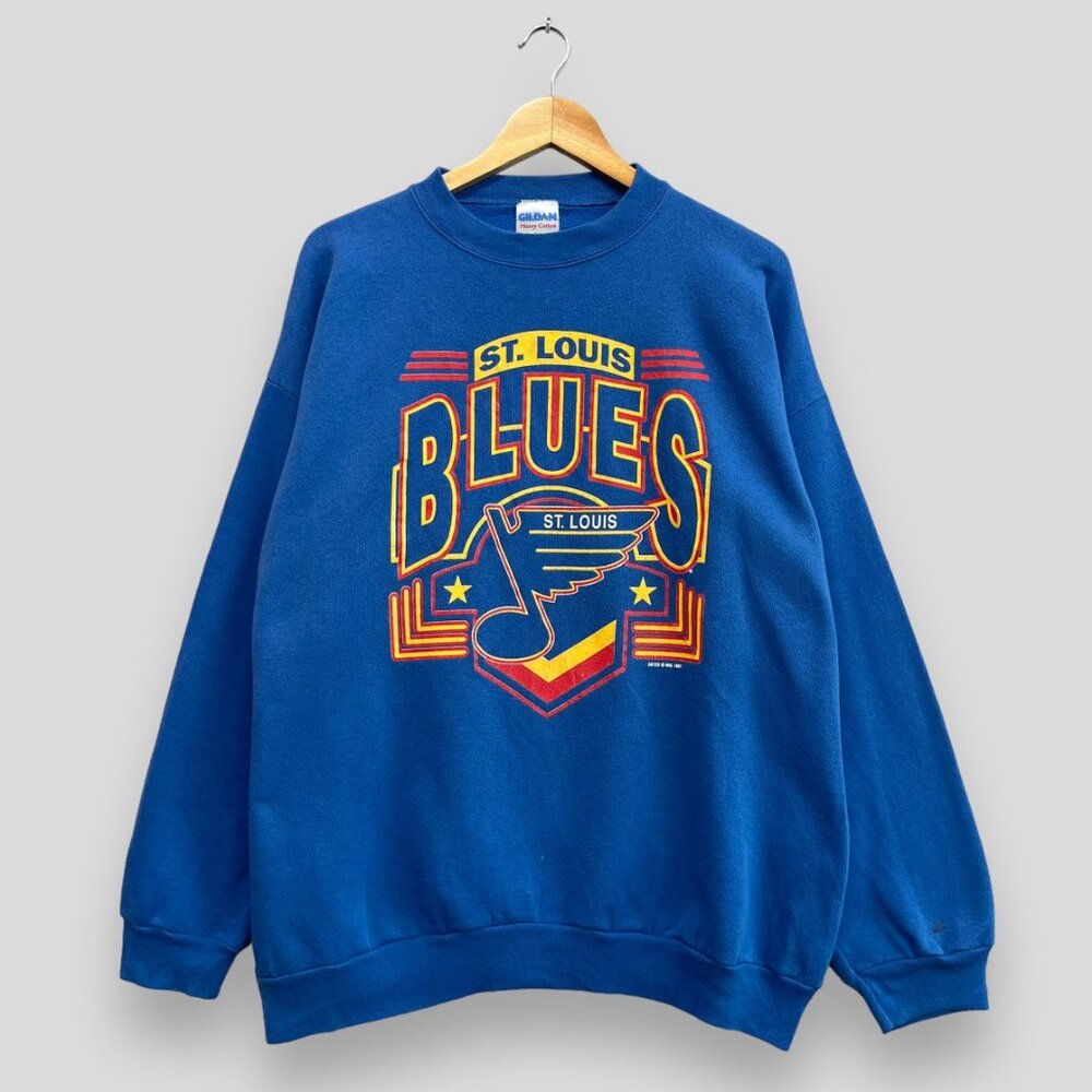 Vintage 1990s St. Louis BLUES NHL Sweatshirt American Ice Hockey NHL Team Sports
